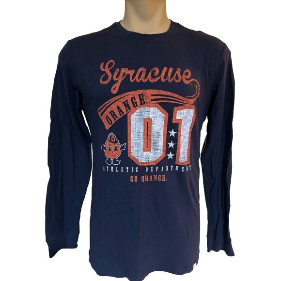 NEW Syracuse Orange Colosseum Navy LS Long Sleeve Crew Neck Tee Shirt Men's L - Picture 1 of 7